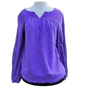 CROFT & BARROW long sleeve purple blouse womens size large